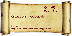 Kriston Teobalda névjegykártya